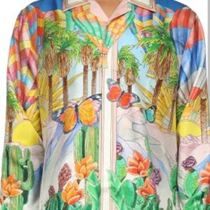 Casablanca Psychadelic Cuban Collar Silk Shirt size Large